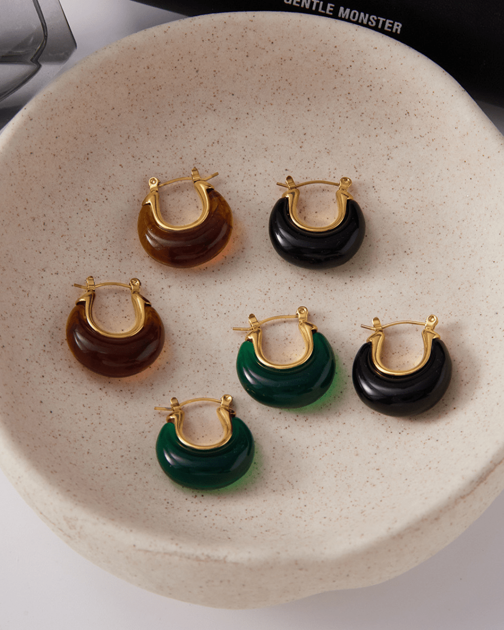 Aurora Teardrop Hoop Earrings – Black - mifjewelry