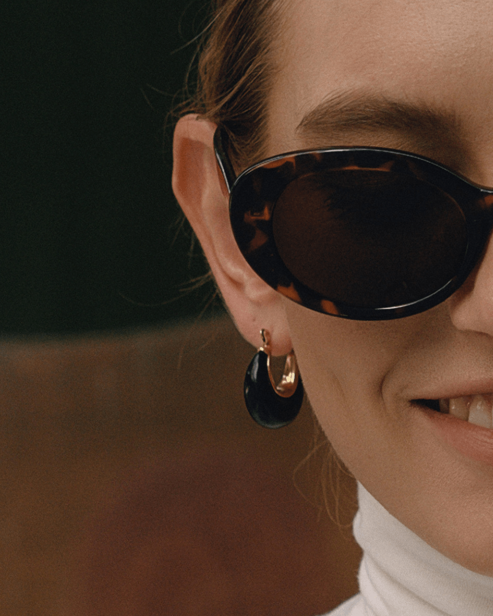Aurora Teardrop Hoop Earrings – Black - mifjewelry
