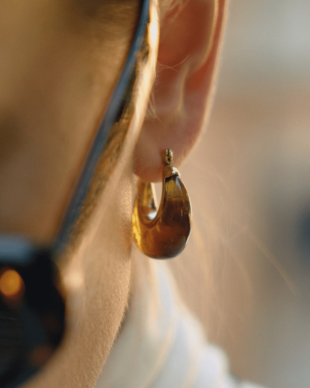 Aurora Teardrop Hoop Earrings – Brown - mifjewelry