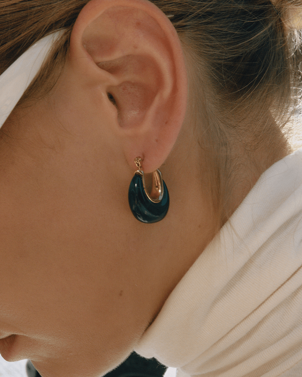 Aurora Teardrop Hoop Earrings – Green - mifjewelry