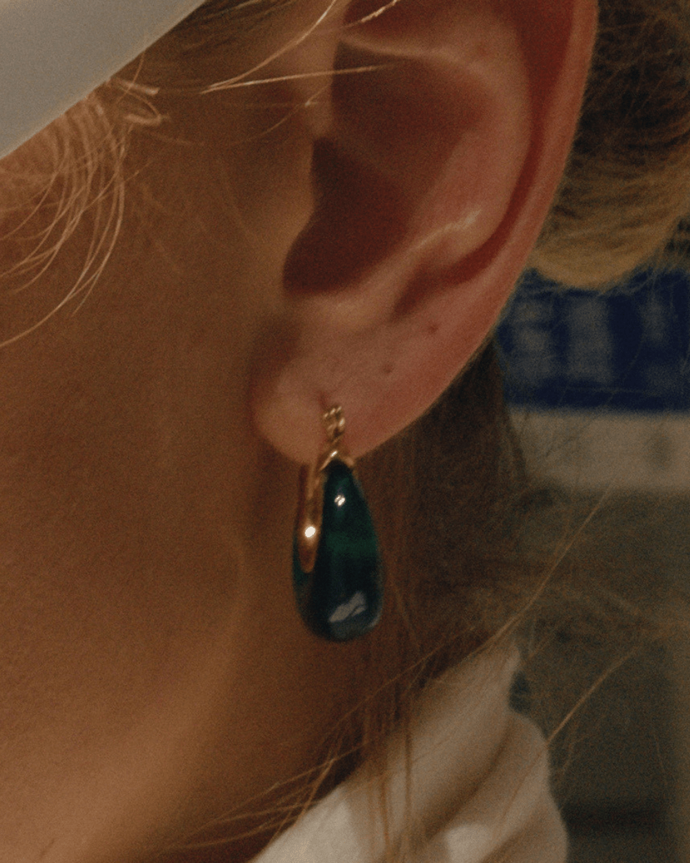 Aurora Teardrop Hoop Earrings – Green - mifjewelry