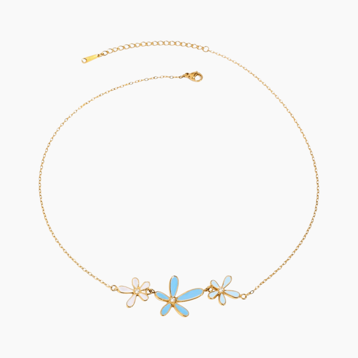 Azure Daisy Chain Necklace - mifjewelry