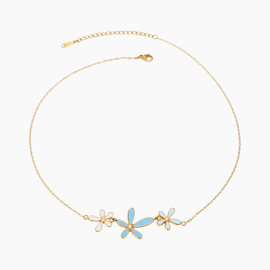 Azure Daisy Chain Necklace - mifjewelry
