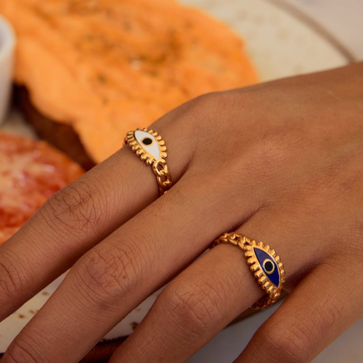 Azure Vision Evil Eye Ring - mifjewelry