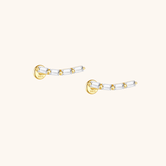 Baguette Zirconia Curved Ear Cuff - mifjewelry