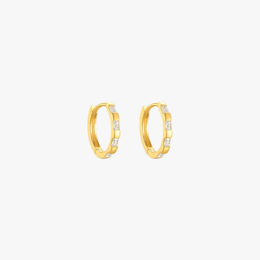 Baguette Zirconia Hoop Earrings - mifjewelry
