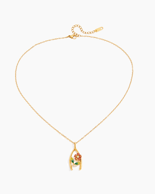 Blooming Wishbone Necklace - mifjewelry