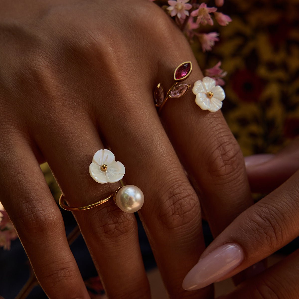 Blossom Vine Gem Ring - mifjewelry