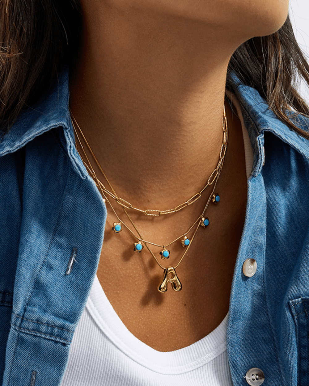 Blue Bloom Charm Necklace - mifjewelry