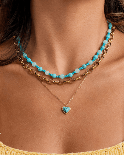 Blue Tide Gradient Beaded Necklace - mifjewelry