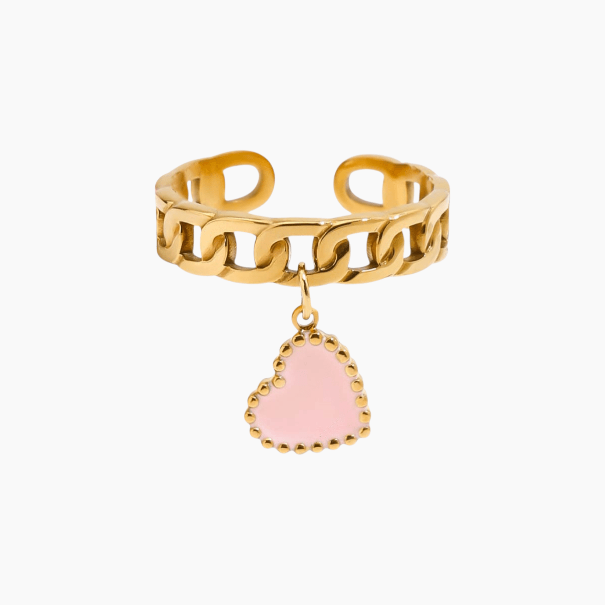 Blush Charm Chain Ring - Pink - mifjewelry