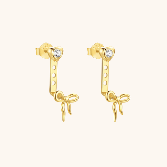 Bow Drop Earrings with Zirconia - mifjewelry