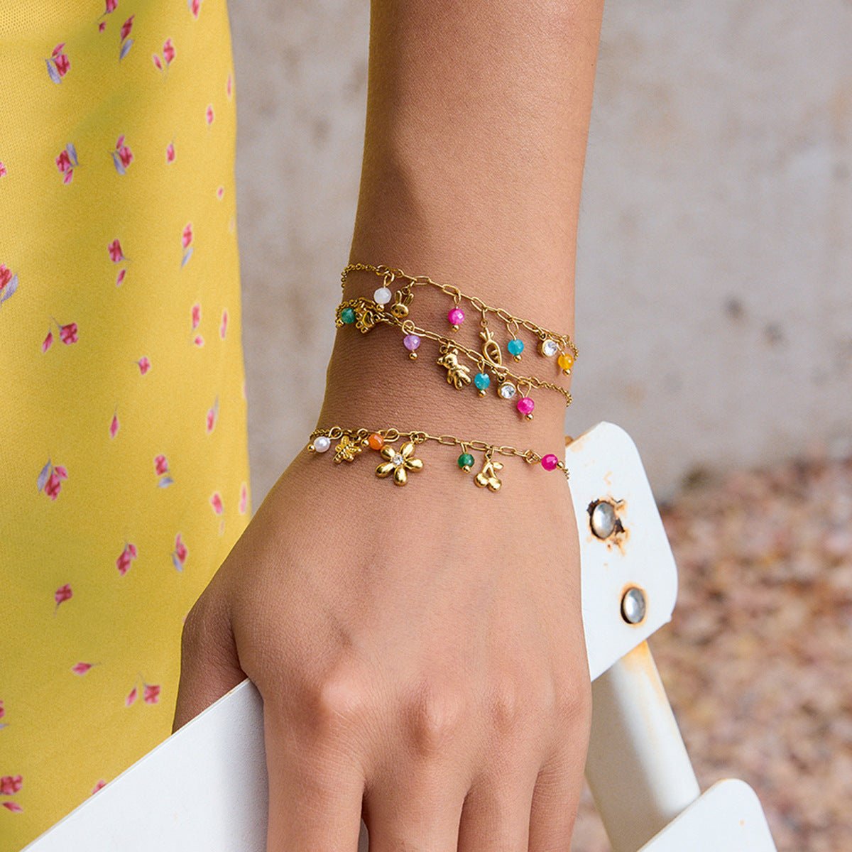 Bunny Garden Charm Bracelet - mifjewelry