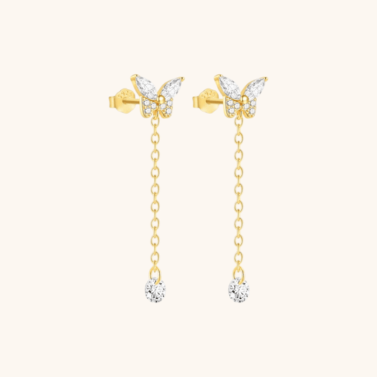 Butterfly Drop Earrings with Zirconia - mifjewelry