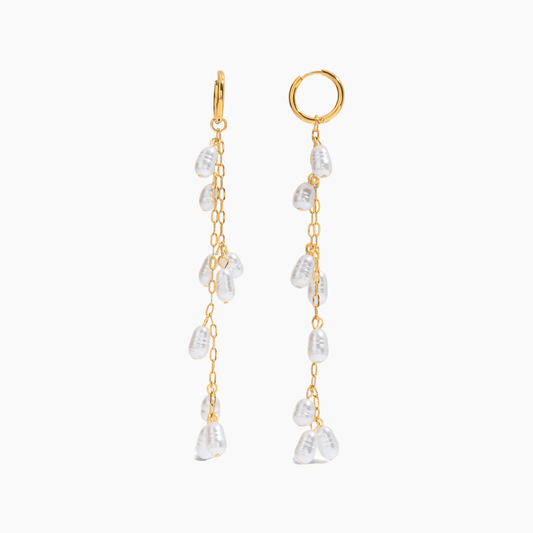 Cascade Pearl Chain Earrings - mifjewelry