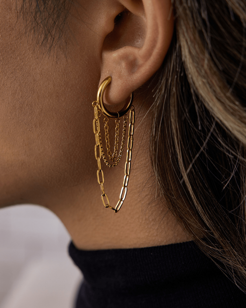 Chainfall Hoop Earrings - mifjewelry