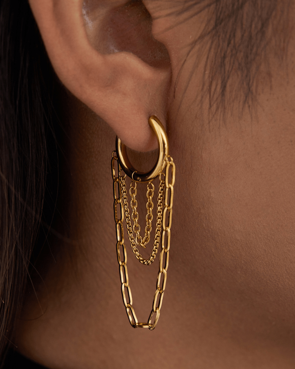 Chainfall Hoop Earrings - mifjewelry