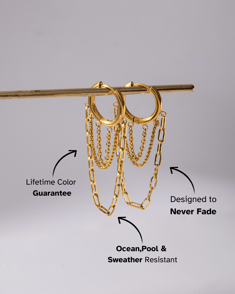 Chainfall Hoop Earrings - mifjewelry