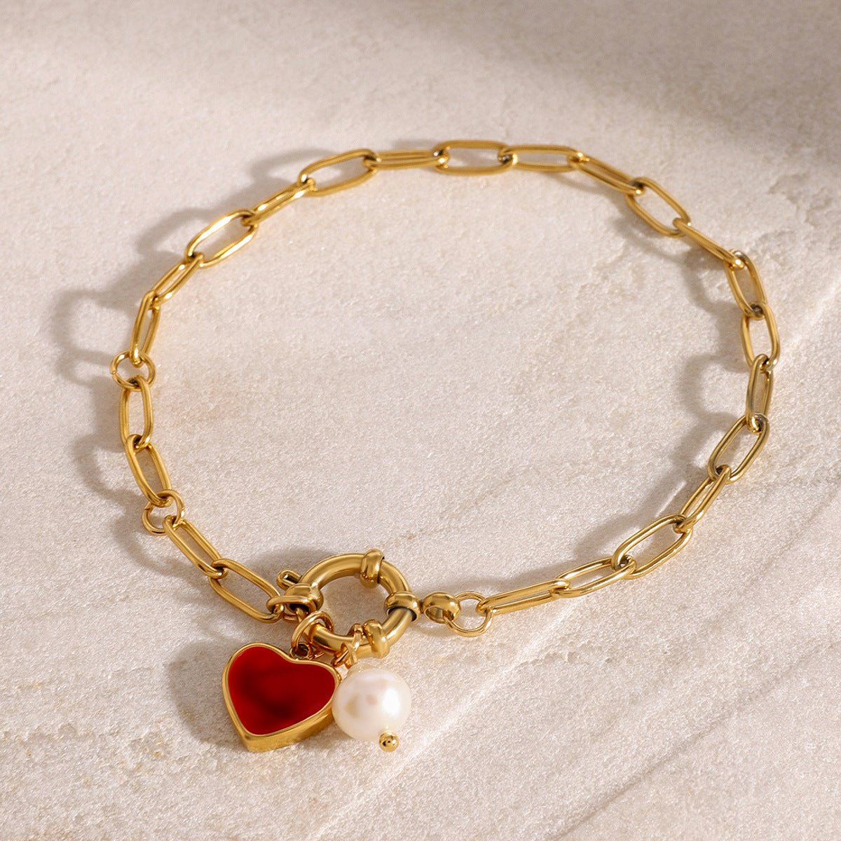 Cherry Heart Link Bracelet - mifjewelry