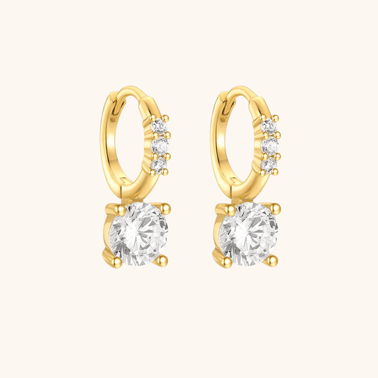 Classic Round Zirconia Hoop Earrings - mifjewelry