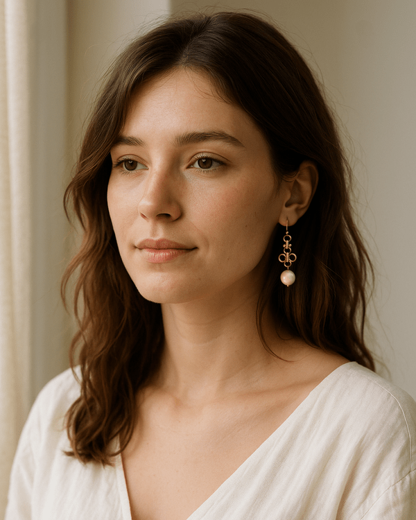 Clover Pearl Drop Earrings - mifjewelry