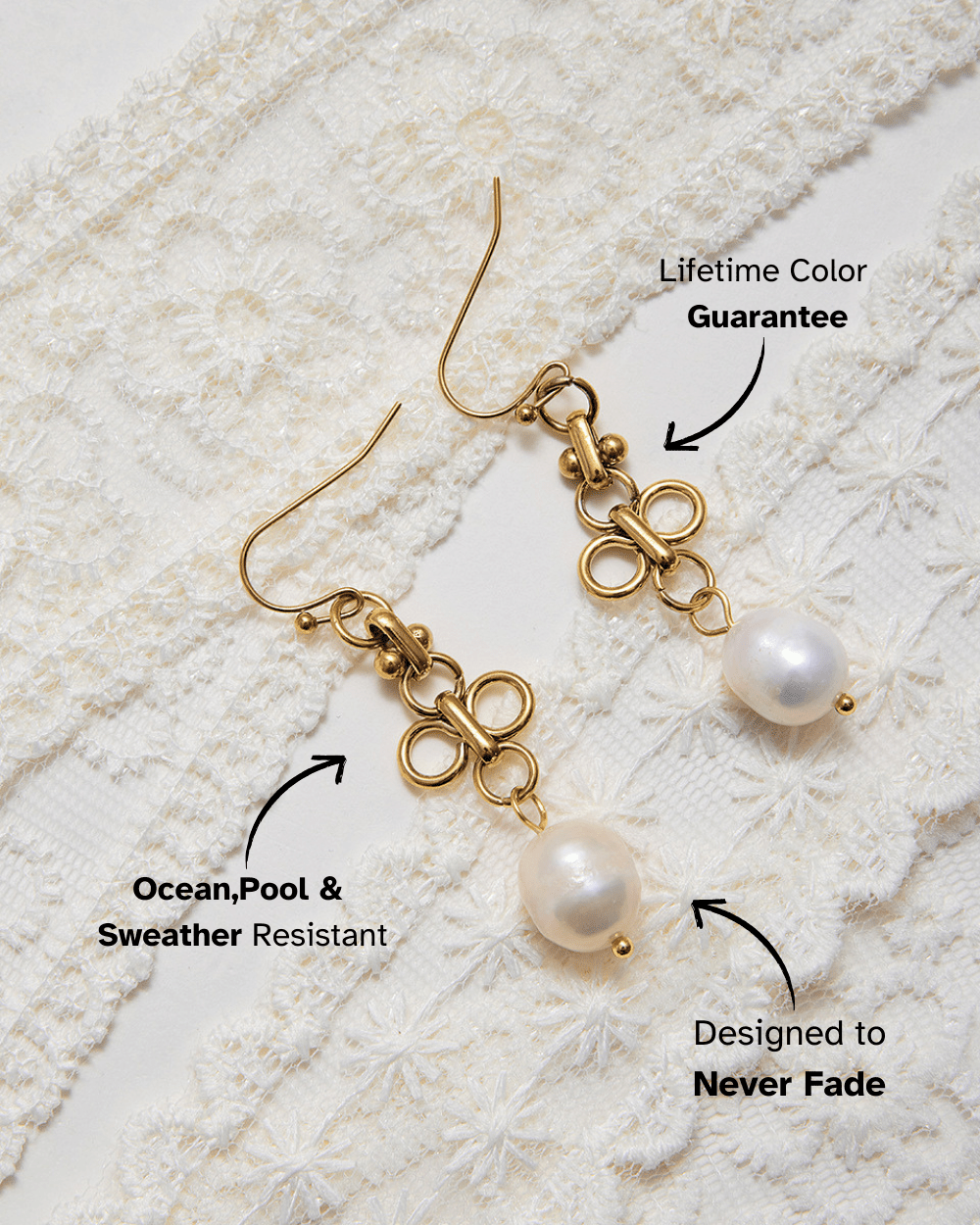Clover Pearl Drop Earrings - mifjewelry