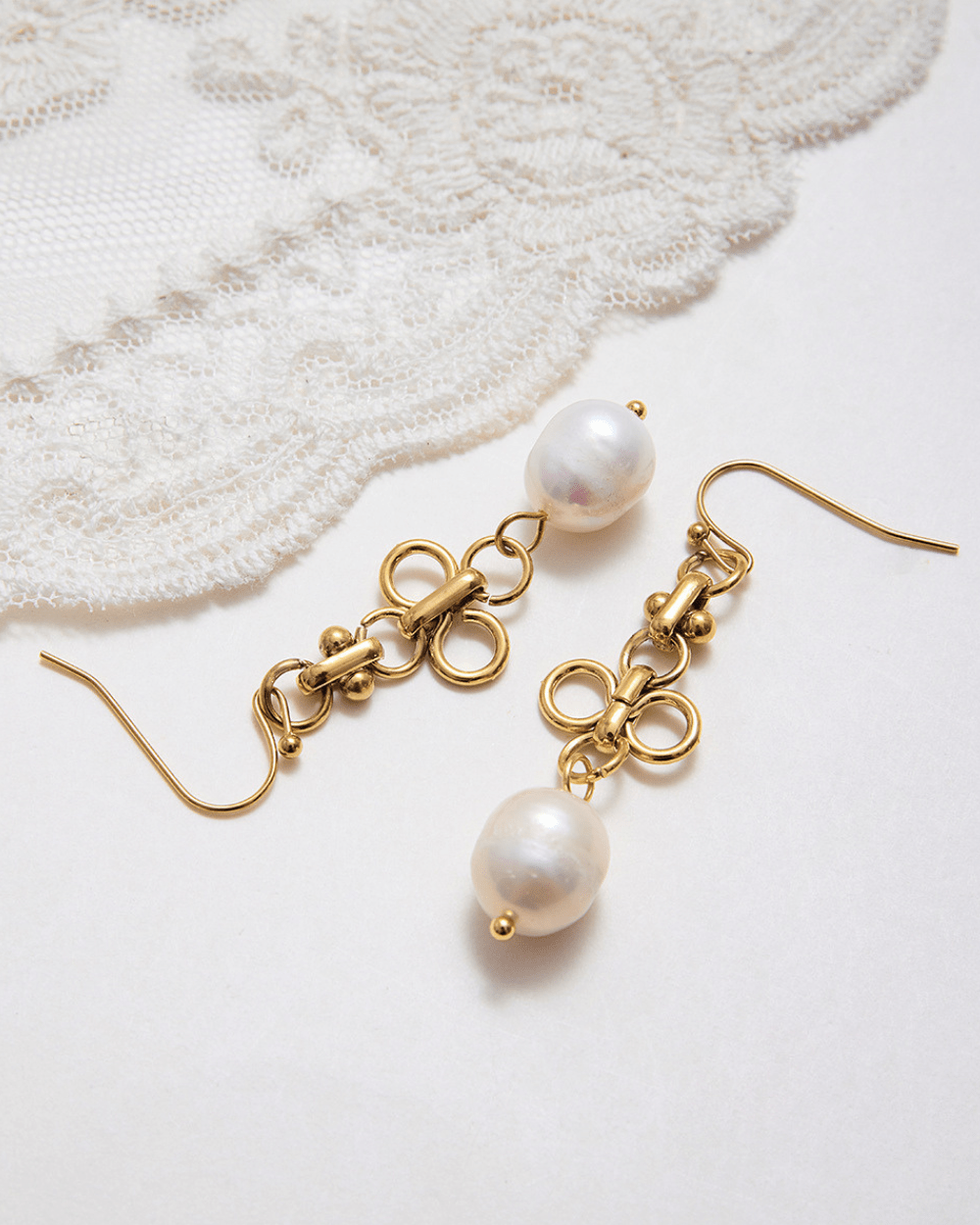 Clover Pearl Drop Earrings - mifjewelry