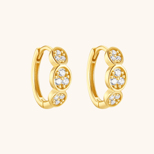 Clustered Zirconia Huggie Earrings - mifjewelry