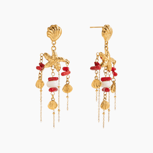 Coral Tide Dangle Earrings - mifjewelry