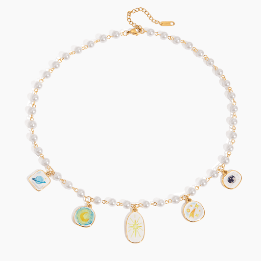 Cosmic Pearl Planet Necklace - mifjewelry