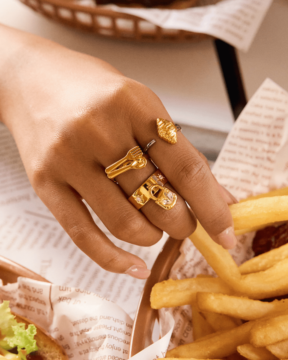 Croissant Charm Ring - mifjewelry