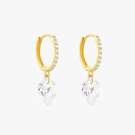 Crystal Drop Hoop Earrings - mifjewelry