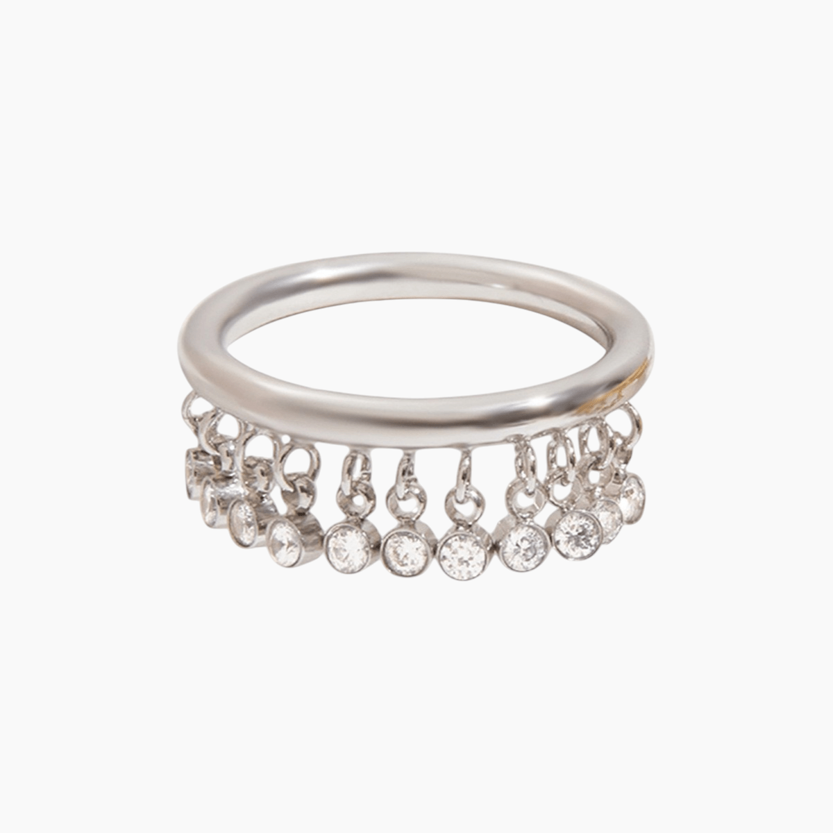 Crystal Fringe Ring - Silver - mifjewelry
