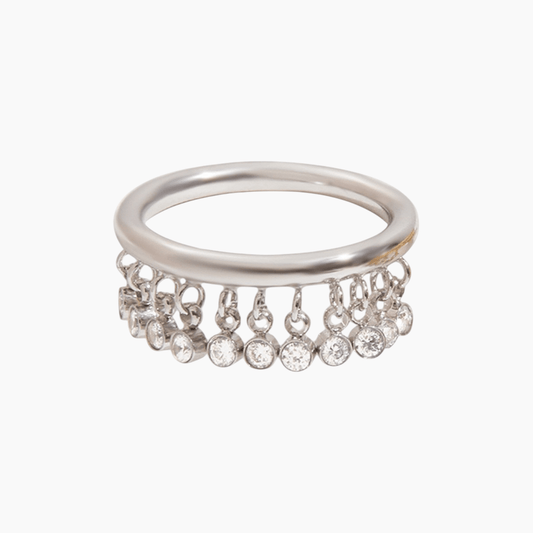 Crystal Fringe Ring - Silver - mifjewelry