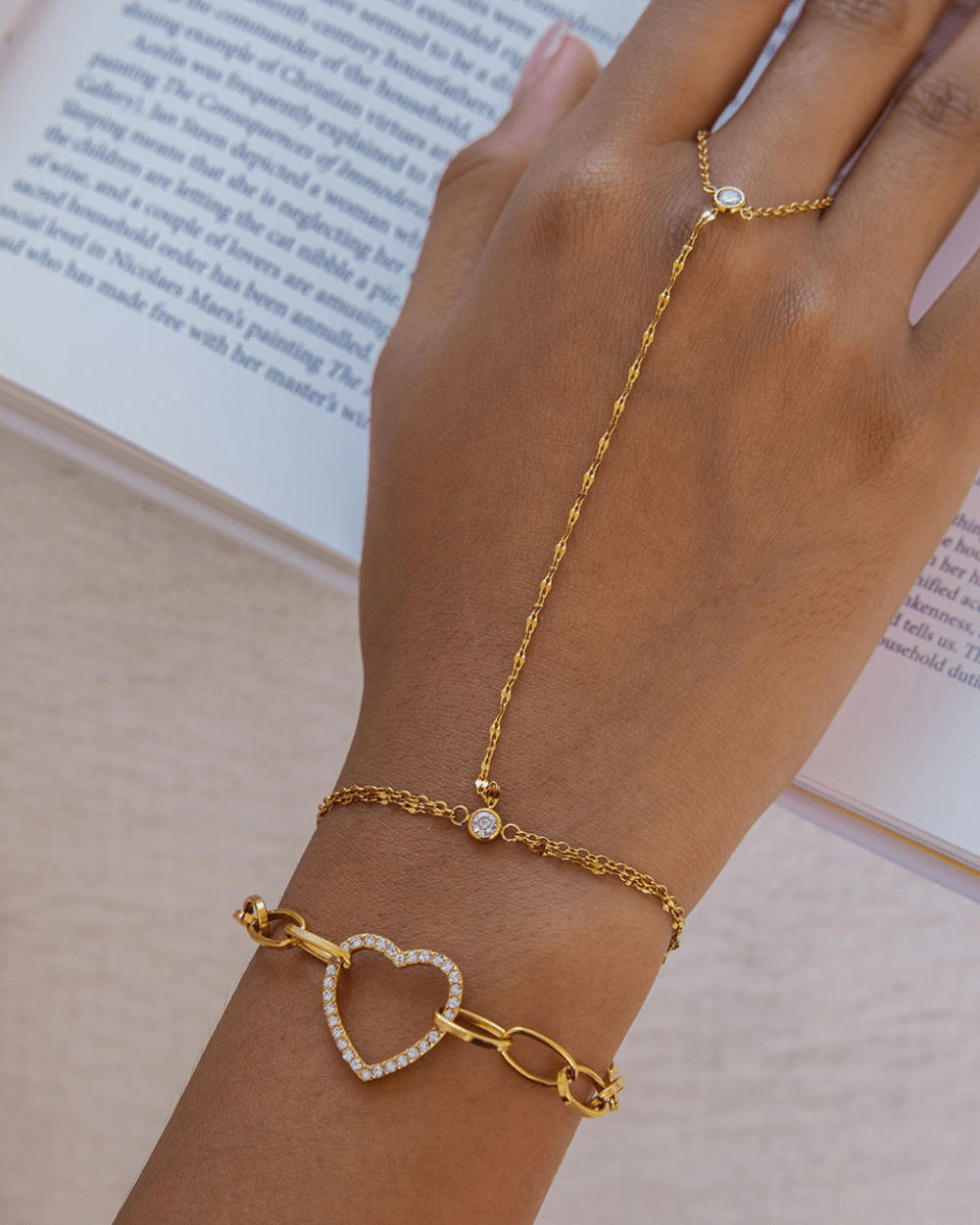 Crystal Heart Link Bracelet - mifjewelry