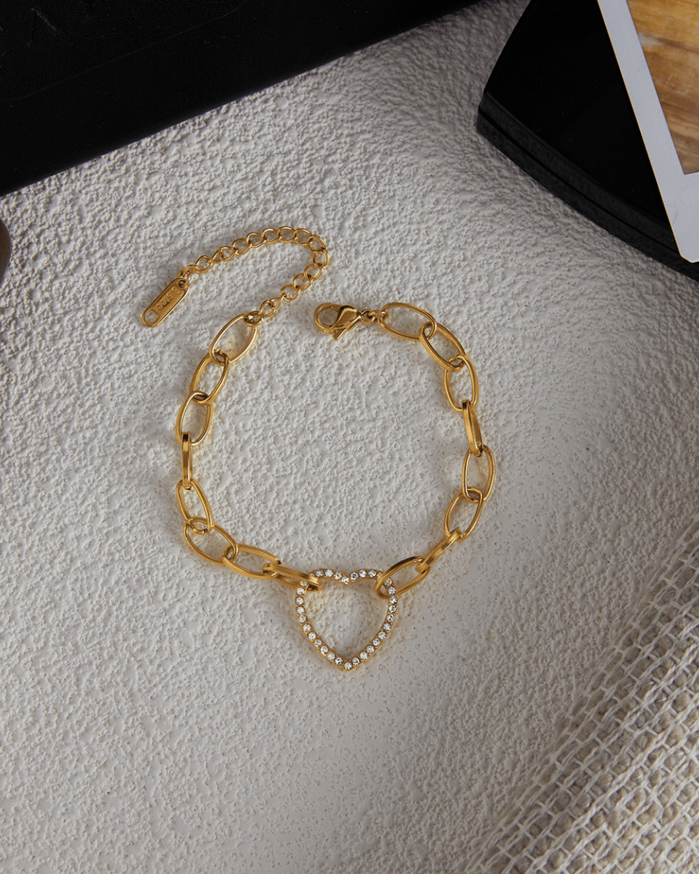 Crystal Heart Link Bracelet - mifjewelry