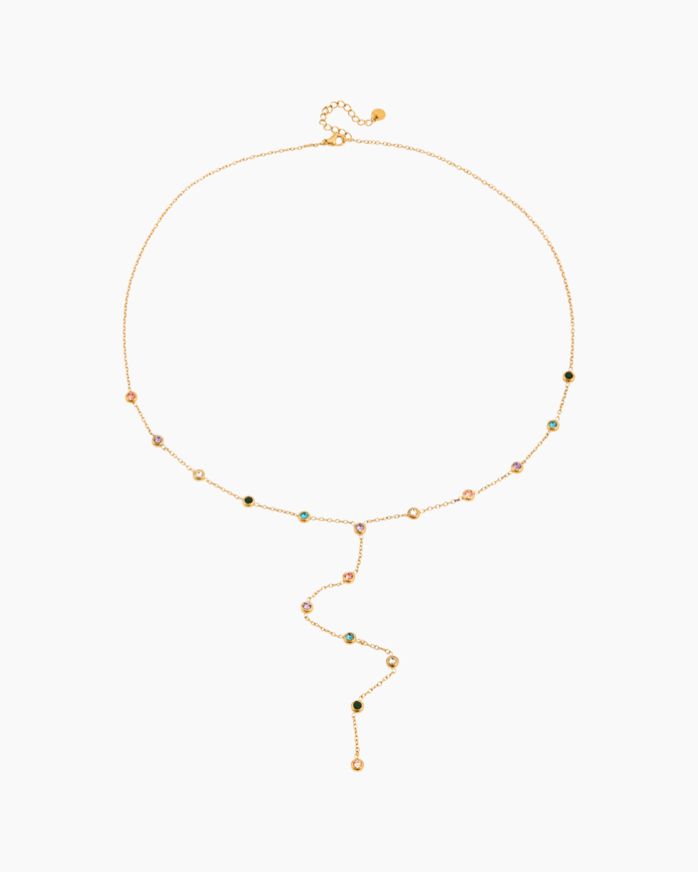 Crystal Line Lariat Necklace - Color - mifjewelry
