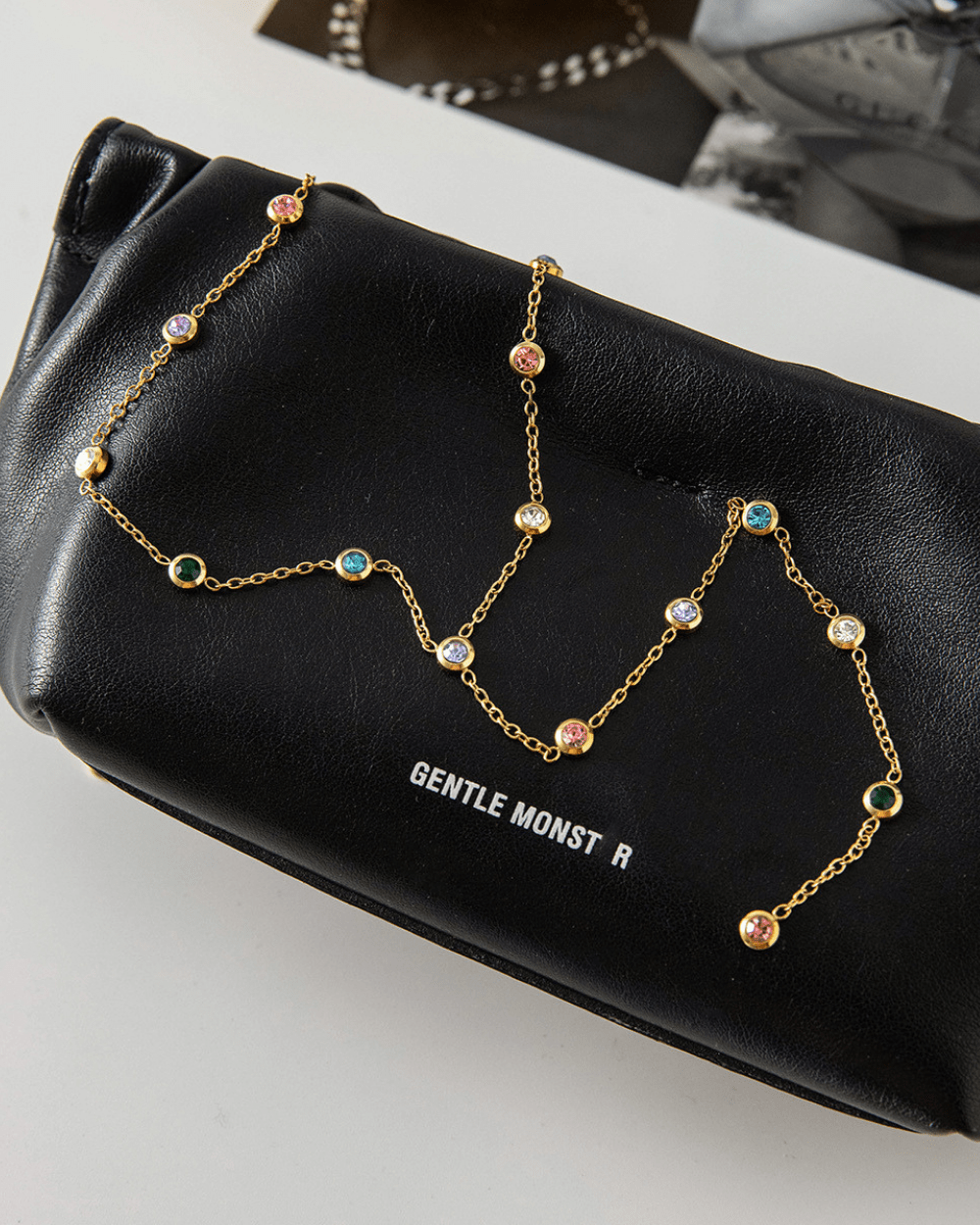 Crystal Line Lariat Necklace - Color - mifjewelry