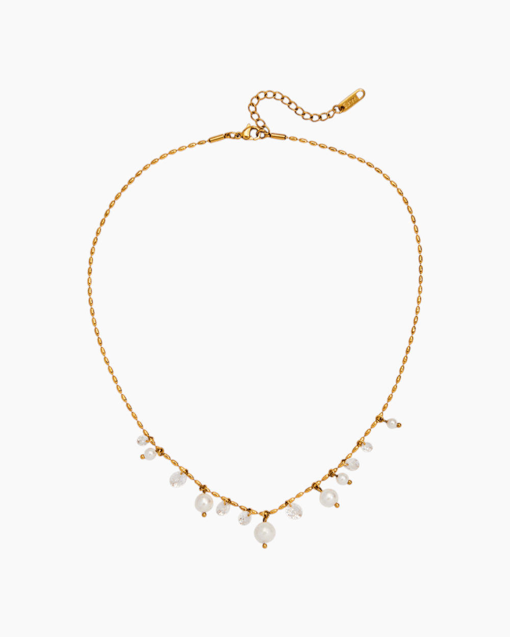 Crystal Pearl Raindrop Necklace - mifjewelry