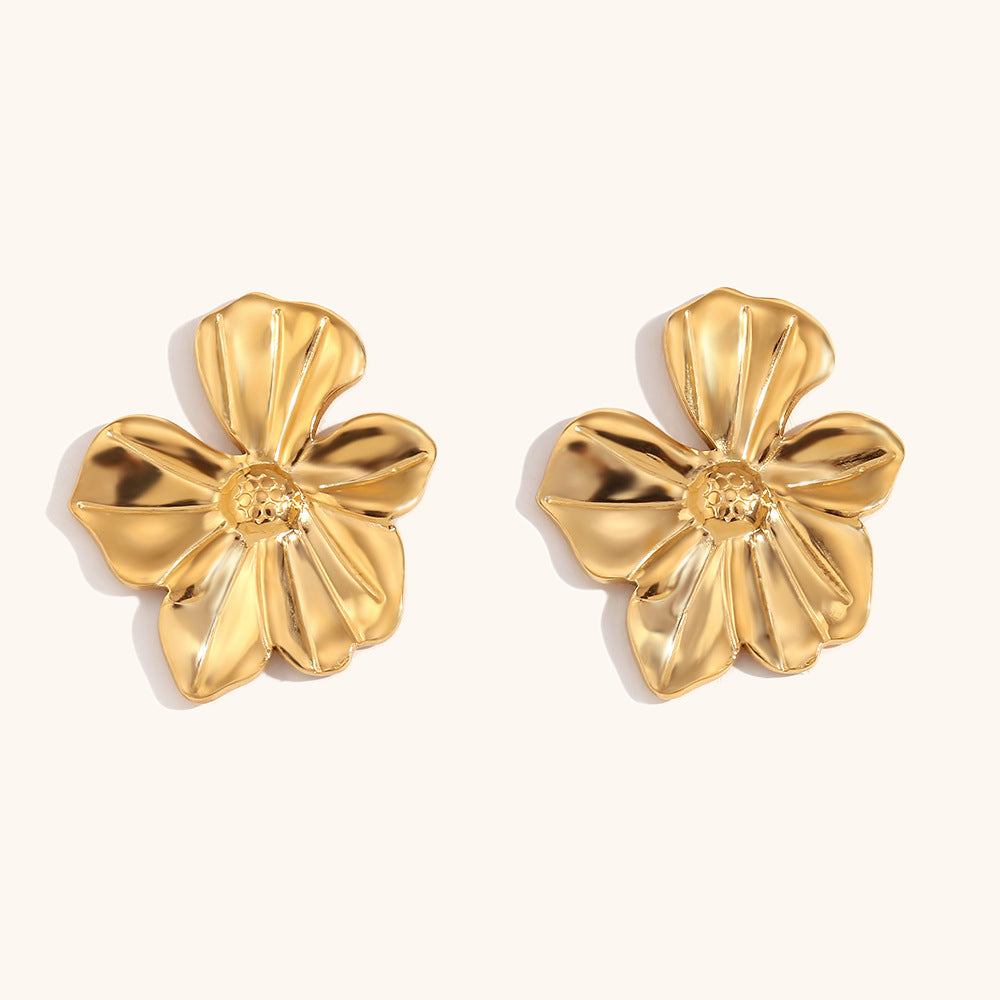 Metallic Bloom Statement Earrings