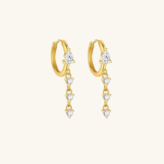 Dangle Hoop Earrings with Zirconia - mifjewelry