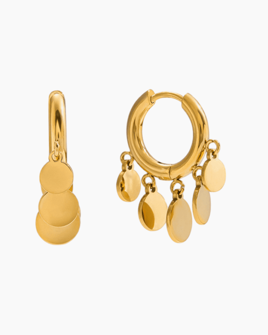 Dazzle Coin Drop Earrings - Golden - mifjewelry