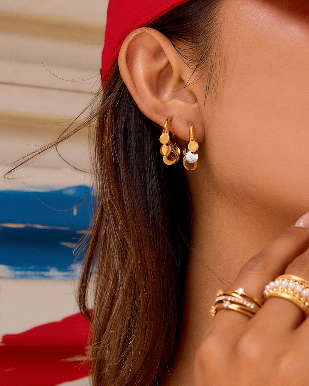 Dazzle Coin Drop Earrings – Golden & Silver Mix - mifjewelry