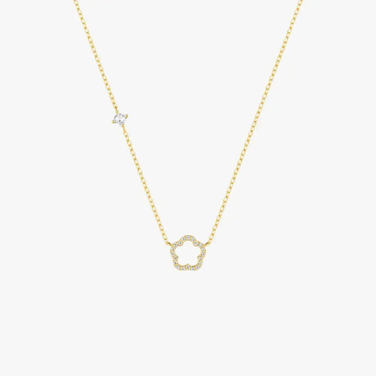Dazzling Five - Petal Flower Pendant Necklace - mifjewelry