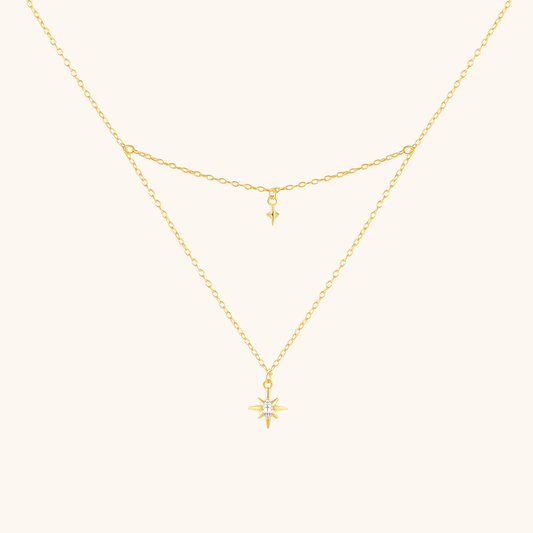 Double - Layer North Star Pendant Necklace - mifjewelry