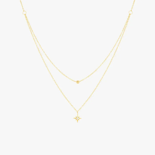 Double Layered Star Pendant Necklace - mifjewelry