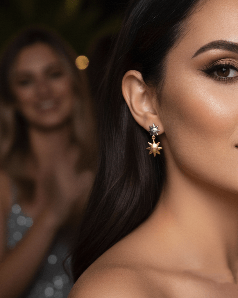 Dual Star Drop Earrings - mifjewelry