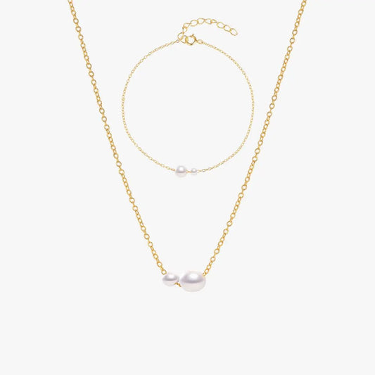 Duo Pearl Jewelry Set - mifjewelry