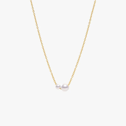 Duo Pearl Pendant Necklace - mifjewelry