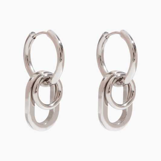 Echo Link Drop Earrings - Silver - mifjewelry